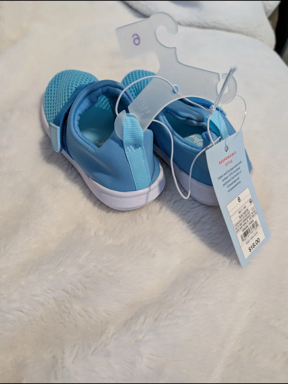 Cat & Jack Blue Mesh Hook-and-Loop Baby Slip-On Sneakers